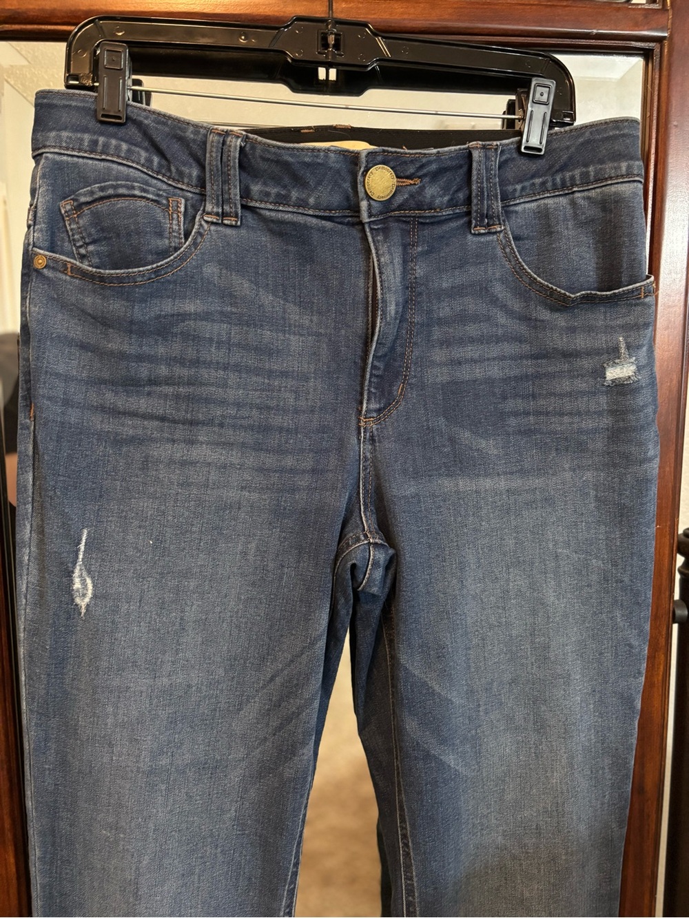 Democracy Bootcut Jeans "Ab Technology" Blue Medium Wash Solid Denim Size 12